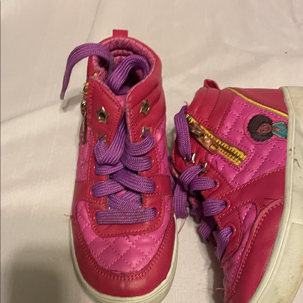 Vibrant Pink and Purple Kids Sneakers
